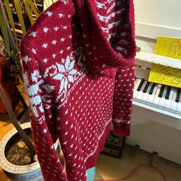 American Eagle Outfitters Red and White Christmas Turtleneck Sweater XS - Picture 12 of 14